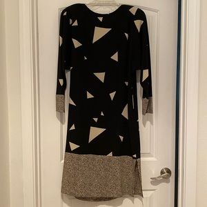 Black & white 100% Silk dressey vintage dress